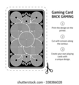 The reverse side of a playing card for blackjack other game with