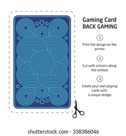 The reverse side of a playing card for blackjack other game with