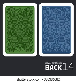 The reverse side of a playing card for blackjack other game with