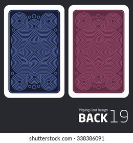 The reverse side of a playing card for blackjack other game with