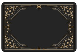 The Reverse Side Of A Tarot Cards Batch, Magic Frame With Elegant Pattern, Esoteric And Mystic Border, Vector