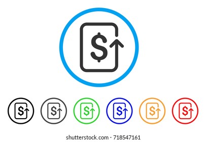 Reverse Transaction rounded icon. Style is a flat reverse transaction gray symbol inside light blue circle with black, gray, green, blue, red, orange versions.