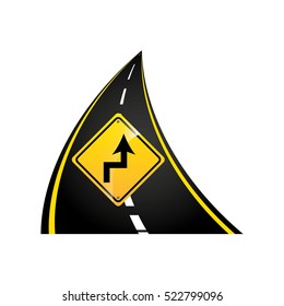 reverse turn road sign concept graphic vector illustration eps 10