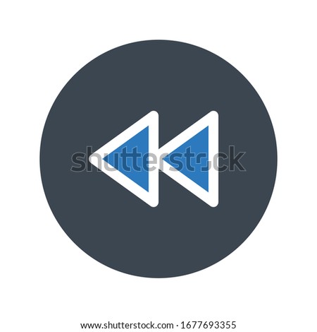 reverse vector glyph color icon 
