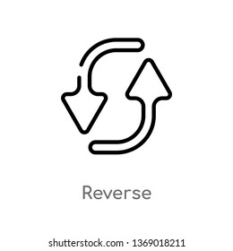 reverse vector line icon. Simple element illustration. reverse outline icon from geometry concept. Can be used for web and mobile