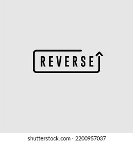 REVERSE logotipo vectorizado con escritura e icono en negro