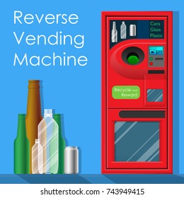 Vektor Stok Reverse Vending Machine Recycling Reward Money (Tanpa ...