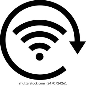 reverse Wi-Fi icon with circular arrow