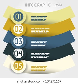 reversed arc infographic five options with big rings. infographic concept.