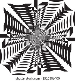 reversed circle into square and square into circle black perspective on transparent background from corner to corner