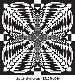reversed circle into square and square into circle black on transparent negative space background from corner to corner