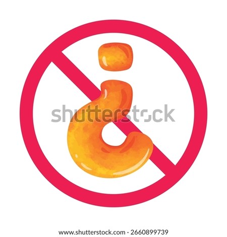 Reversed question mark with forbidden sign, confusion or doubt not allowed