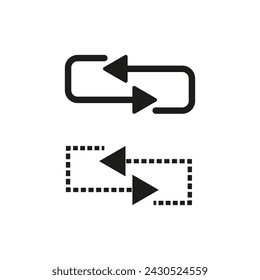 Reversible process arrows. Data exchange symbol. Vector illustration. EPS 10.