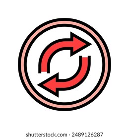 Vector reversible de la etiqueta del producto con el icono de color de la precaución.