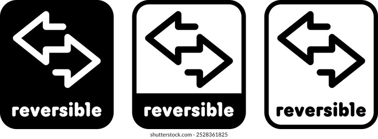 Reversible vector information sign icon