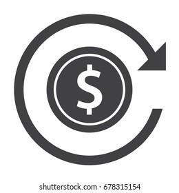 Revert money transaction, chargeback, refund vector icon