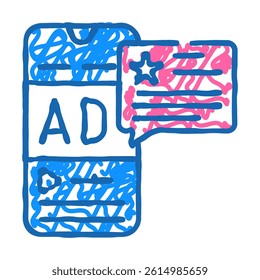 review advertising doodle icon sketch vector. review advertising sign. isolated symbol illustration