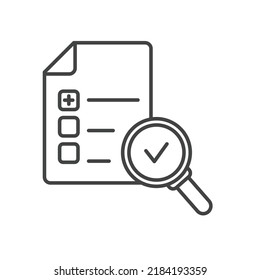 Überprüfung von Audit-Symbolen Symbol-Vektorelementen für Infografik-Web