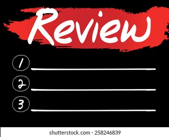 Review Blank List, vector concept background