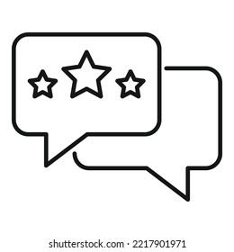 Revisar el vector de contorno del icono de chat. Evaluación en línea. Servicio de aplicaciones