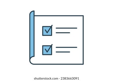 review checklist icon. Icon related to Feedback and Review. suitable for web site, app, user interfaces, printable etc. Flat line icon style. Simple vector design editable