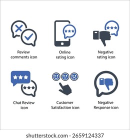 Review comments, Rating, Negative rating, Chat Review, Customer Satisfaction, Negative Response, icon