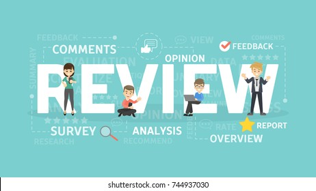 Analise a ilustração do conceito. Ideia de feedback, negócios e pessoas.