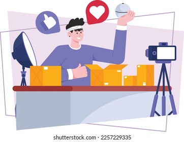 Review Content On Social Media Illustration