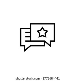 Review costumers vector icon  in black line style icon, style isolated on white background