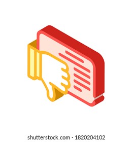 review with dislike isometric icon vector. review with dislike sign. isolated symbol illustration