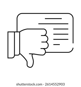 review with dislike line icon vector. review with dislike sign. isolated contour symbol black illustration
