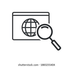 Revisar el icono del plan del documento en estilo plano. Documento con el concepto de negocio de lupa de vidrio.
