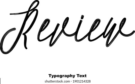 Review Elegant Hand Written Cursive Typography Stock Vector (Royalty ...