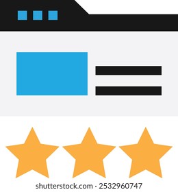 Review Feedback Rating Icon Vector Flat Illustration