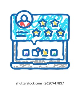 review and feedback of services ugc doodle icon sketch vector. review and feedback of services ugc sign. isolated symbol illustration