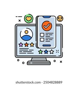 Review Fill Color Icon, Vector illustration