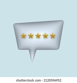 Review five stars 3D Bubble for Communication concept and Web UI