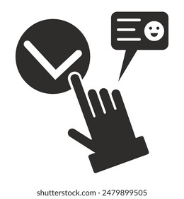 review icon, emotion scale, good rating review, flat vector illustration on a white background