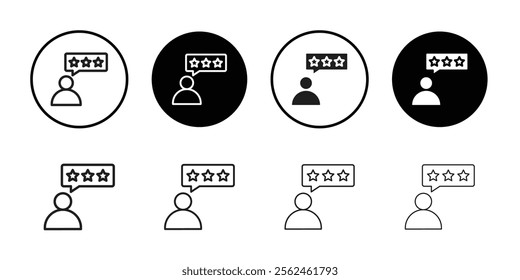 Review icon Flat art in black and white isolated