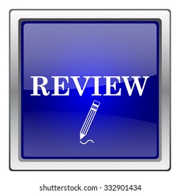 Review icon. Internet button on white background. EPS10 vector.