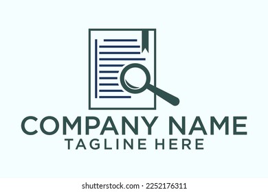 review icon like thin line loupe on paper. concept of market data statistics research or business forecast