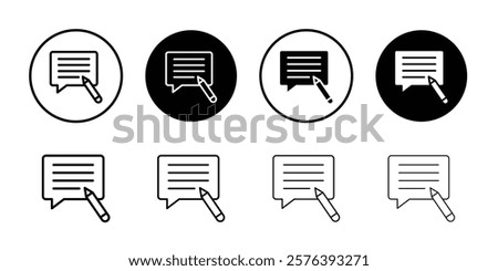 review icon logo sign set vector outline