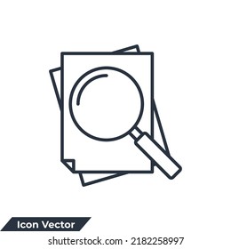 review icon logo vector illustration. audit symbol template for graphic and web design collection