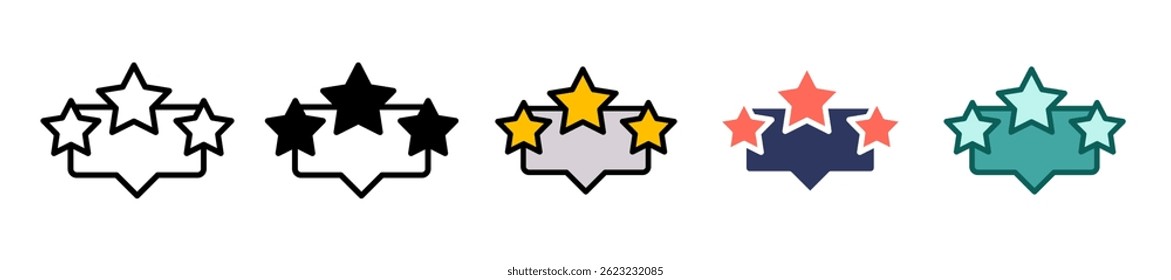 Review Icon Multiple Vector Illustration