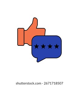 review icon outline editable stroke line drawing eps