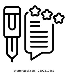 Review icon outline vector. Customer feedback. Online report