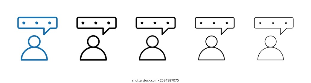 review icon Outline vector logo for web ui