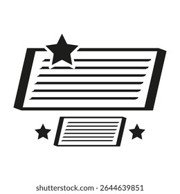 Review icon pack. Star rating layout. Vector feedback form. Horizontal text stripe.