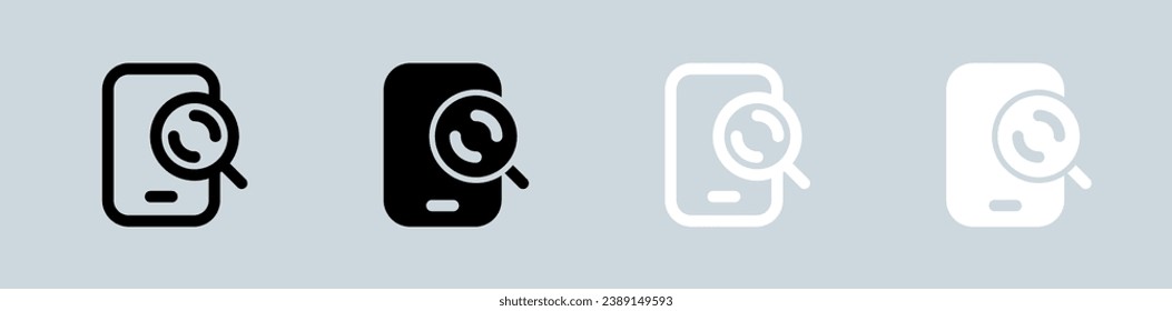Review icon set in black and white. Research signs vector illustration.