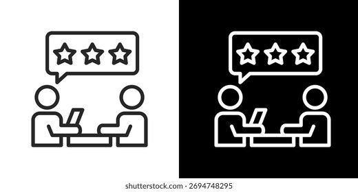 Conjunto de iconos de revisión. Diseño De Línea Limpia Con Versiones Claras Y Oscuras Para Un Uso Versátil.